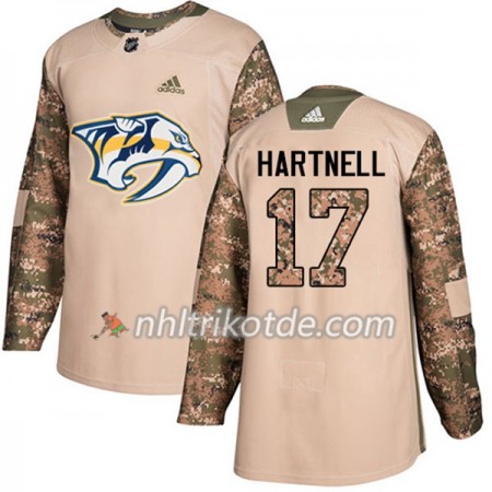 Nashville Predators Trikot Scott Hartnell 17 Adidas 2017-2018 Camo Veterans Day Practice Authentic - Herren